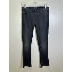 MOTHER Denim The Runaway Flare Jeans 27 Skinny Dipping Black Wash